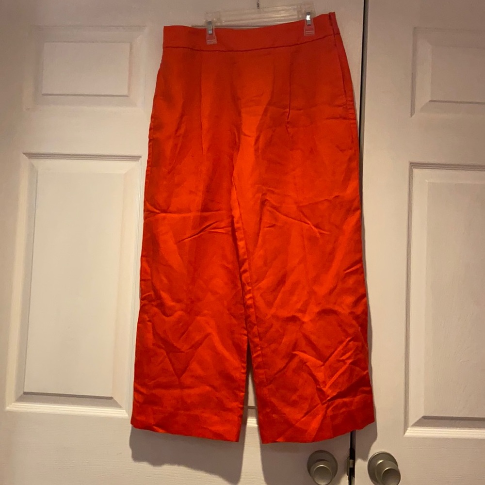NWT. J.Crew burnt orange wide leg cropped pant